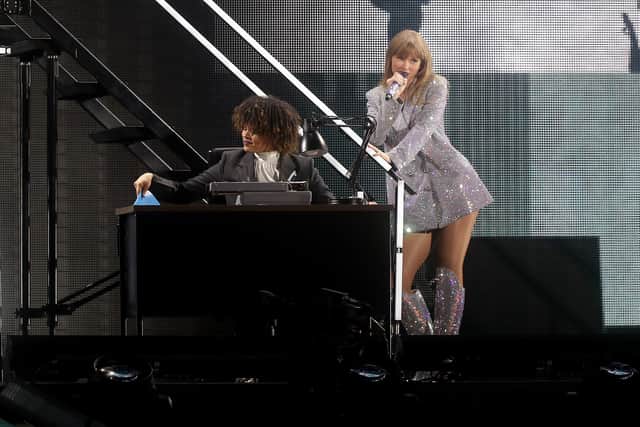 GLENDALE, ARIZONA - MARCH 17: Editorial use only and no commercial use at any time. No use on publication covers is permitted after August 9, 2023. Taylor Swift performs onstage for the opening night of "Taylor Swift | The Eras Tour" at State Farm Stadium on March 17, 2023 in Glendale, Arizona. The city of Glendale, Arizona was ceremonially renamed to Swift City for March 17-18 in honor of The Eras Tour. (Photo by John Medina/Getty Images)
