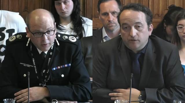 Matt Twist (L) and Graham Smith (R) giving evidence to the Home Affairs Committee. Credit: PA