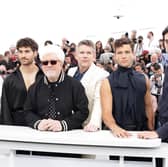 (L to R) Manuel Rios, JosÃ© Condessa, Director Pedro AlmodÃ³var, Ethan Hawke, Jason FernÃ¡ndez and George Steane attend the "Strange Way Of Life" photocall at the 76th annual Cannes film festival at Palais des Festivals on May 17, 2023 in Cannes, France. (Photo by Pascal Le Segretain/Getty Images)