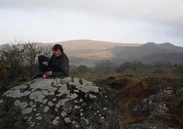 Henry in his younger years, wild camping in Dartmoor 