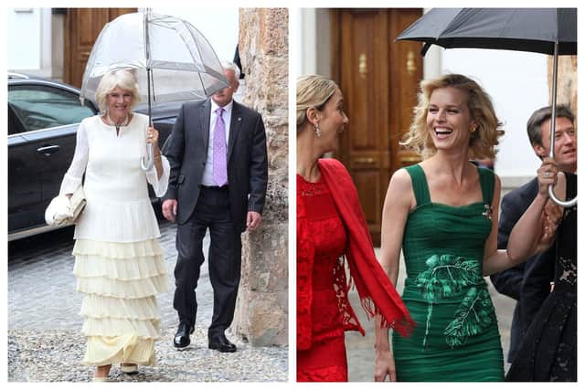 Queen Camilla, the then Duchess of Cornwall and supermodel Eva Herzigova were amongst the guests at the wedding. Photographs by Getty