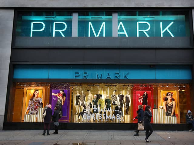 LONDON, ENGLAND - NOVEMBER 05:  Primark's flagship store on Oxford Street on November 5, 2014 in London, England. Retail giant Marks and Spencer have shown a continued decline in clothes sales as budget fashion chain Primark has delivered a 16% increase in its sales.  (Photo by Peter Macdiarmid/Getty Images)