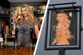 Jodie Kidd has been forced to remove a cheeky sign from outside her pub in West Sussex