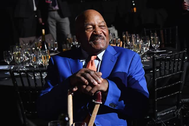 Jim Brown lead the Cleveland Browns to the NFL title in 1964, before retiring to become an actor and starred in films like The Dirty Dozen - Credit: Getty