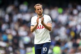 Harry Kane of Tottenham Hotspur applauds the fans during the Premier League match (Photo by Julian Finney/Getty Images)