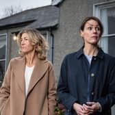Eve Best as Rosaline and Suranne Jones as Becca in Maryland, facing in opposite directions (Credit: ITV)