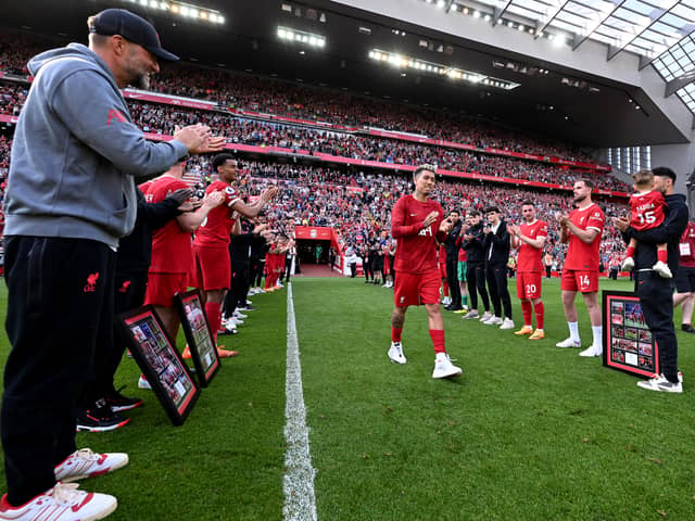A tearful Roberto Firmino made his final appearance for Liverpool. (Getty Images)