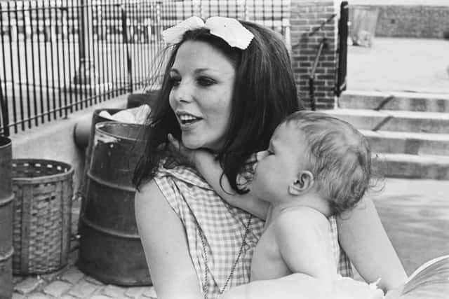 British actress Joan Collins with her daughter Tara in New York City, USA, 1965. (Photo by Harry Benson/Daily Express/Hulton Archive/Getty Images)