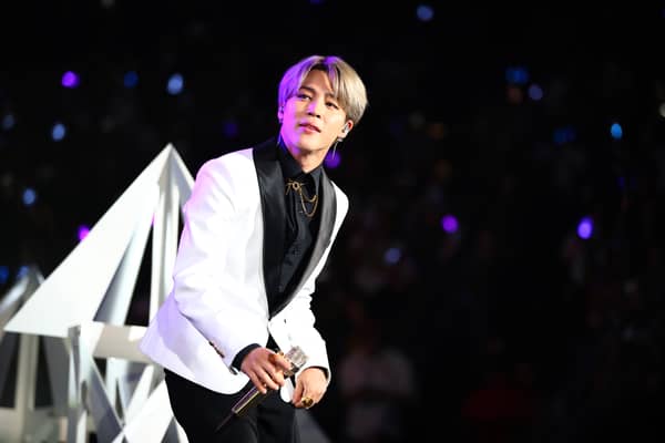 Jimin of BTS performs onstage during 102.7 KIIS FM's Jingle Ball 2019 Presented by Capital One at the Forum on December 6, 2019 in Los Angeles, California. (Photo by Rich Fury/Getty Images  for iHeartMedia)