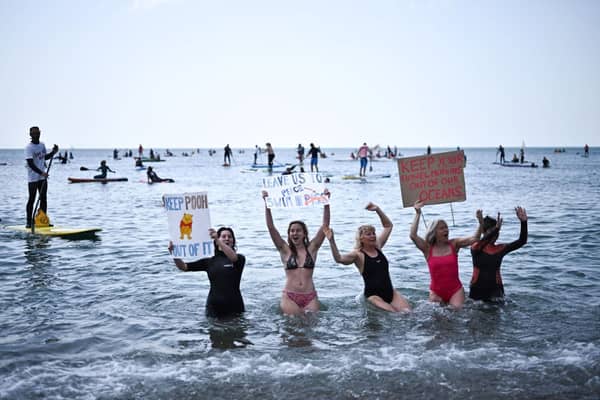 Public having to protest sewage dumping in UK waters is atrocious. (Photo: Getty Images) 