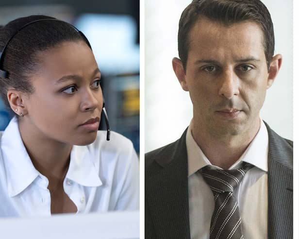 Myha'la Herald as Harper Stern in Industry; Jeremy Strong as Kendall Roy in Succession; Richard Gere as Max Finch in MotherFatherSon (Credit: HBO/BBC)
