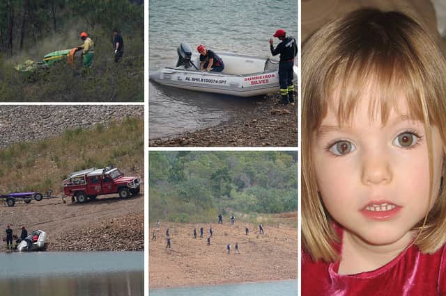 Police have been searching a reservoir in Portugal as the search for missing Madeleine McCann continues.