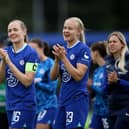 Magdalena Eriksson and Pernille Harder enjoy their final home match at Chelsea