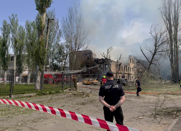 A Russian missile strike on a Ukrainian medical facility in Dnipro has killed two people and injured 23 others. (Credit: AFP via Getty Images)