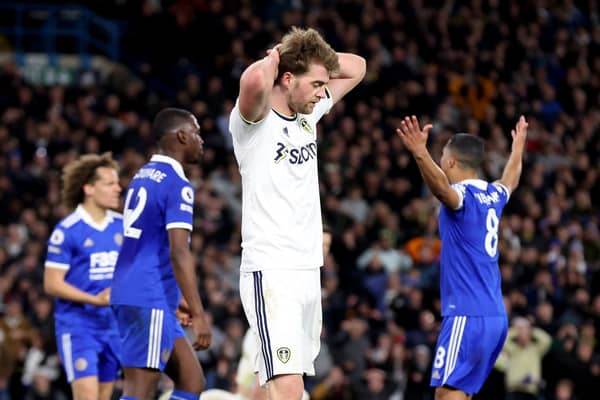 Leeds’ Patrick Bamford reacts against Everton - both could face relegation in final day of Premier League