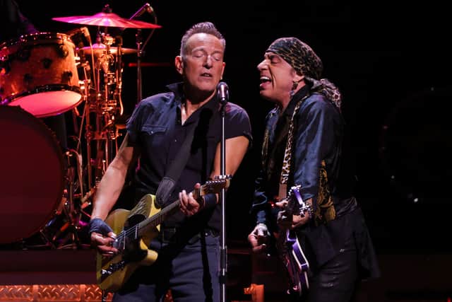 Bruce Springsteen (pictured with Steve Van Zandt) currently holds the record for the most lucrative music rights sale, selling his catalogue to Sony Music in 2021 for a reporter $500 million USD (Credit: Getty Images)