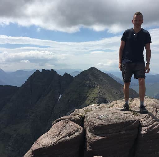 Nick at An Teallach: a view that looks as it it was transplanted from the Himalayas (Photo: Nick Mitchell)