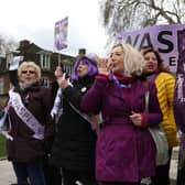 Women against state pension inequality (WASPI) protest outside the Houses of Parliament in London on March 13, 2019 (Image: AFP via Getty Images)