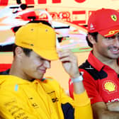 Carlos Sainz (R) with Lando Norris ahead of his home Grand Prix in Barcelona