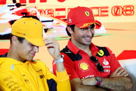 Carlos Sainz (R) with Lando Norris ahead of his home Grand Prix in Barcelona