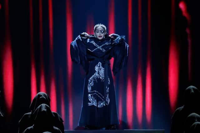 Madonna, performs live on stage after the 64th annual Eurovision Song Contest held at Tel Aviv Fairgrounds on May 18, 2019 in Tel Aviv, Israel. (Photo by Michael Campanella/Getty Images)