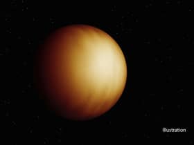 WASP-18 b, seen in an artist concept, is a gas giant exoplanet 10 times more massive than Jupiter that orbits its star in just 23 hours.