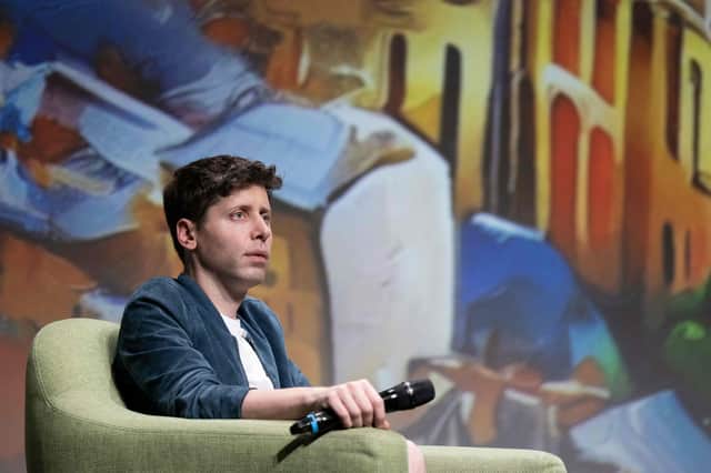 OpenAI CEO Sam Altman addresses a speech during a meeting, at the Station F in Paris on May 26, 2023 (Image: Getty)