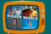 The orange Screen Babble television, featuring images from Gods of Tennis, The Idol, Love Island, and Manifest, as recommended in Weekend Watch 28 (Credit: NationalWorld Graphics)