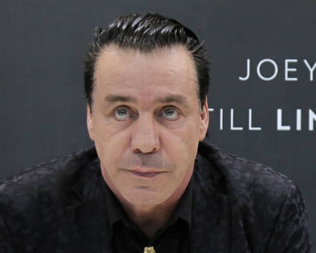Till Lindemann during the presentation of his book at the Franfurter book fair in 2017. Credit: Getty Images