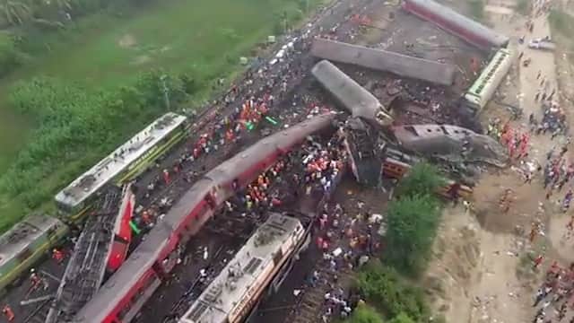 Aftermath of deadly train crash in India