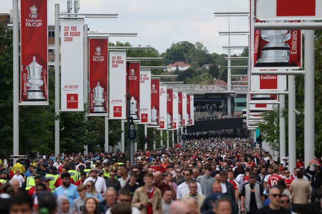 Fans make way to Wembley Stadium