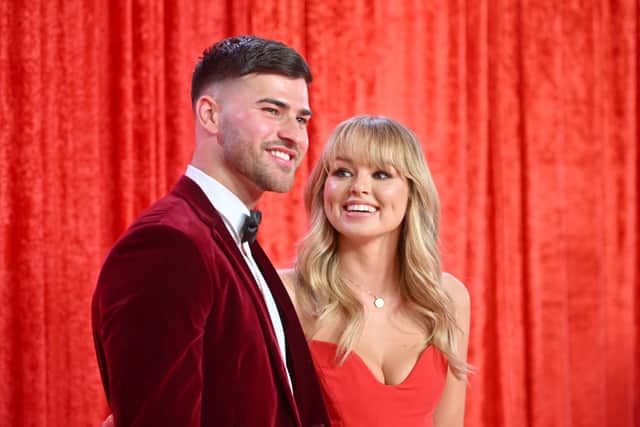 MANCHESTER, ENGLAND - JUNE 03: Owen Warner and Jemma Donovan attend The British Soap Awards 2023 on June 03, 2023 in Manchester, England. (Photo by Anthony Devlin/Getty Images)