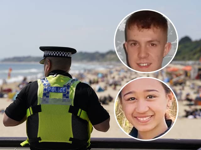 An inquest has heard that 17-year-old Joe Abbess, and 12-year-old Sunnah Khan died from drowning after a “suggestion” that they got into difficulty by getting caught in a riptide in the sea off Bournemouth beach.(Photos: Stephanie Williams/Dorset Police/PA Wire)