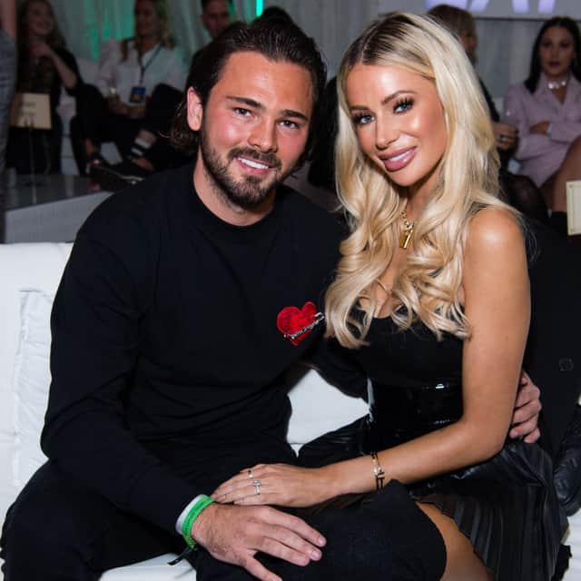 Bradley Dack and Olivia Attwood backstage during "X Factor Celebrity" on November 16, 2019 in London, United Kingdom. (Photo by Jeff Spicer/Getty Images)