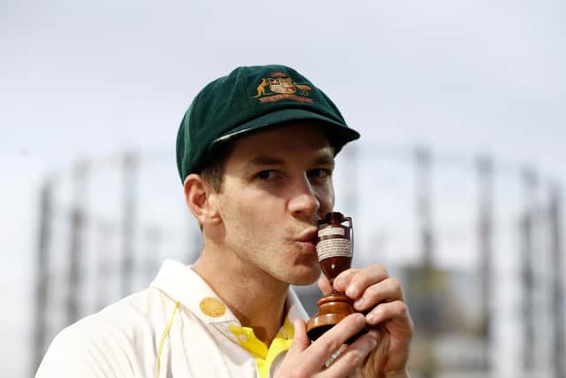 Tim Paine of Australia celebrates with the Urn after winning the Ashes in 2019 (Image: Getty Images)