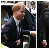Prince Harry and his barrister David Sherborne. Photographs by Getty