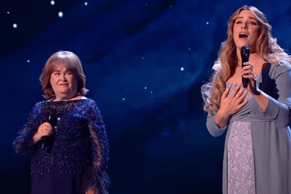 Susan Boyle returned to the BGT stage to sing Do You Hear the People Sing with the London West End cast of Les Miserables (Photo: ITV) 