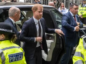 The Duke of Sussex at the Rolls Buildings in central London for the phone hacking trial against Mirror Group Newspapers (MGN) (Image: PA)
