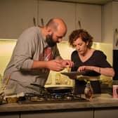 Youssef Kerkour as Sam and Katherine Parkinson as Anna in Significant Other, cooking together (Credit: Quay Street Productions/ITV)