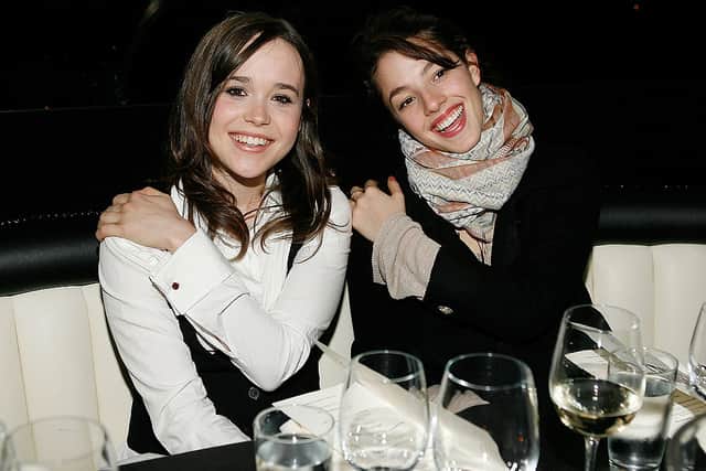 Elliot Page (L) and Olivia Thirlby attend the Fox Searchlight Pictures' Oscar and Independent Spirit Award nominees party held at the STK-LA restaurant February 22, 2008 in Los Angeles, California.  (Photo by Vince Bucci/Getty Images)