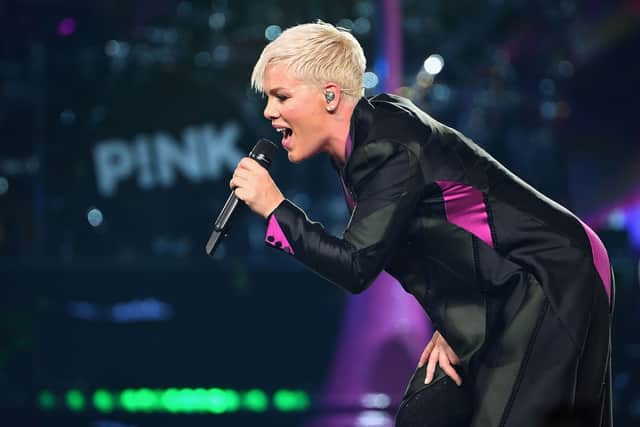 Pink performs at Rod Laver Arena on July 16, 2018 in Melbourne, Australia.  (Photo by Quinn Rooney/Getty Images)