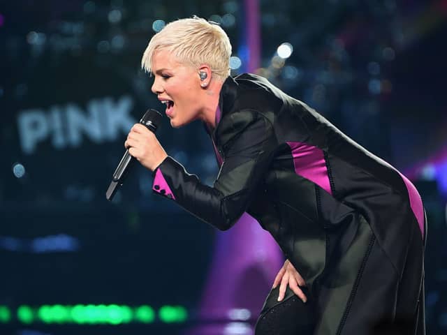 Pink performs at Rod Laver Arena on July 16, 2018 in Melbourne, Australia.  (Photo by Quinn Rooney/Getty Images)