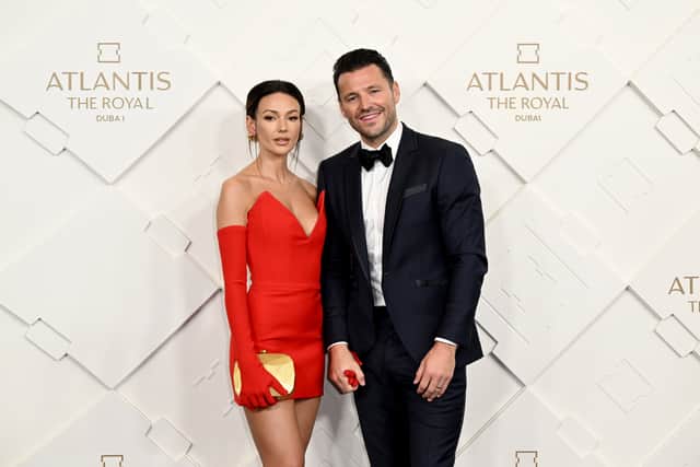 DUBAI, UNITED ARAB EMIRATES - JANUARY 21: Michelle Keegan and Mark Wright attend the Grand Reveal Weekend for Atlantis The Royal, Dubai's new ultra-luxury hotel on January 21, 2023 in Dubai, United Arab Emirates.  (Photo by Jeff Spicer/Getty Images for Atlantis The Royal)