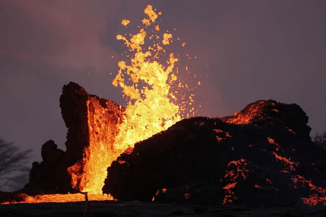 A red warning alert has been issued after the Kilauea volcano in Hawaii erupted on Wednesday, 7 June - Credit: Getty