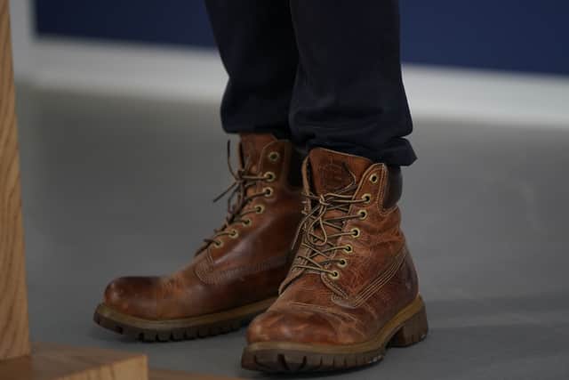 Photographers snapped Rishi Sunak’s boots during a speech in Dover on Monday (5 June) 