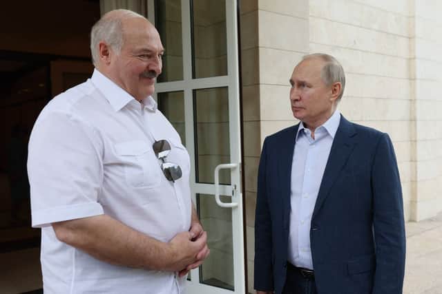 Vladimir Putin confirmed that Russia will deploy tactical nuclear weapons to Belarus this summer. (Credit: SPUTNIK/AFP via Getty Images)