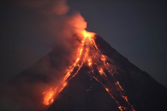 The Mayon volcano is a tourist hotspot and is famous for its conical shape. (Credit: AFP via Getty Images)