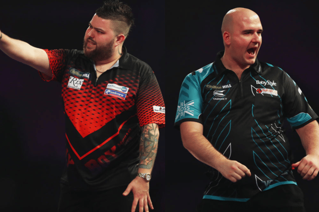 Michael Smith (left) and Rob Cross (right) represent England at the World Cup of Darts 2023 - Credit: Getty