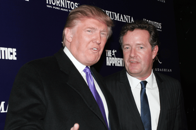 Happier times - Donald Trump and Piers Morgan celebrating Kim Kardashian's appearance on "The Apprentice" at Provacateur on November 10, 2010 in New York, New York. (Photo by John W. Ferguson/Getty Images)