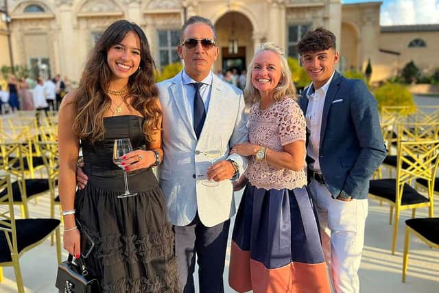 Grace O’Malley-Kumar, left, and her family.